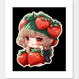 Strawberry Anime Girl Posters and Art